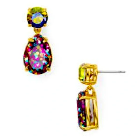 KATE SPADE NEW YORK ♠️ SHINE ON MULTI GLITTER TEARDROP EARRINGS - Picture 3 of 7